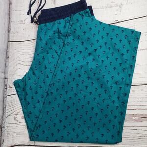 Tommy Bahama Teal Anchors Print Sleepwear Pants  Size Large